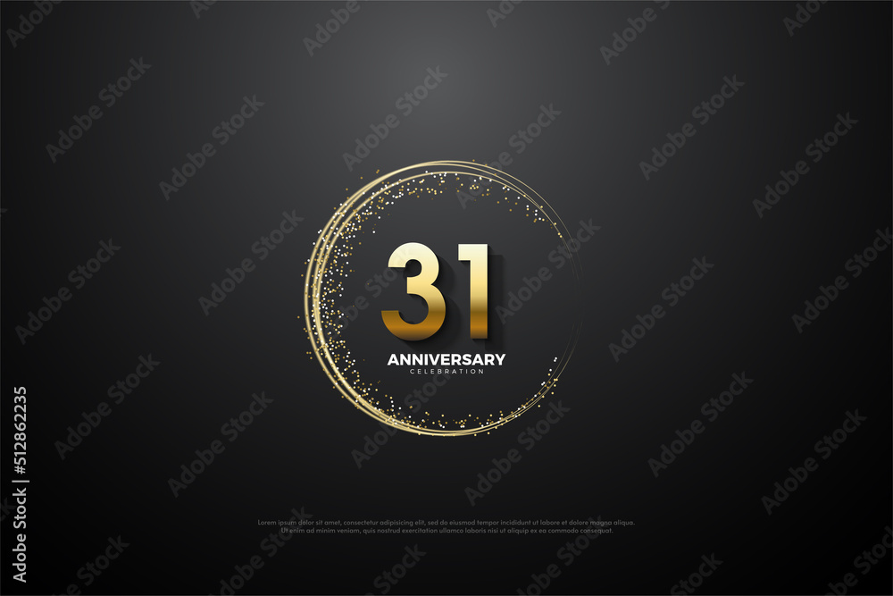 31st anniversary background with  number illustration. 