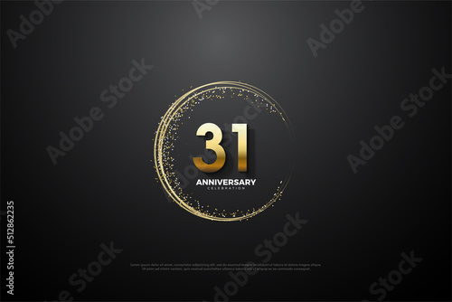 31st anniversary background with number illustration. 