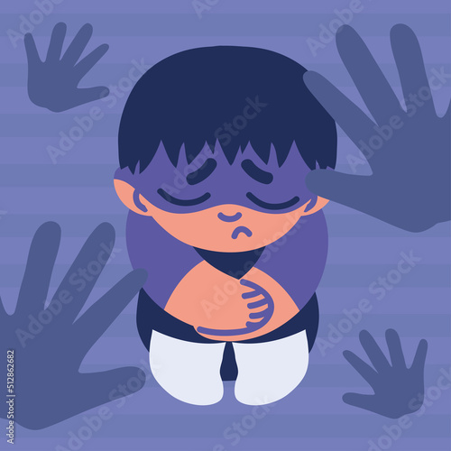 concerned boy child abuse design