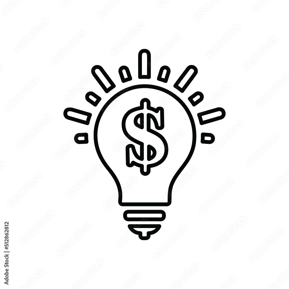 Bulb, dollar, business line icon. Outline vector. Bulb, dollar, business line icon. Outline vector.
