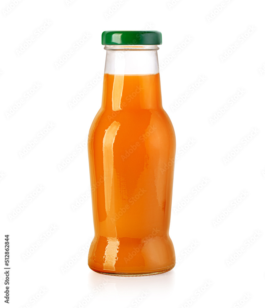 Glass juice bottle with green lid Glass juice bottle with green lid