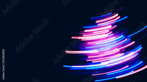 Light lines of blue and red colors on a black background