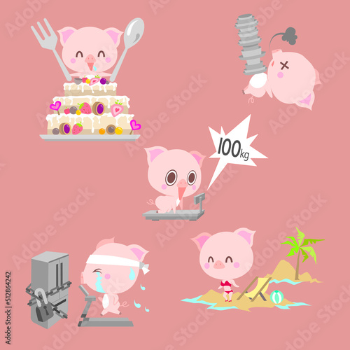 The successful diet of a cute pig who was devastated by binge eating