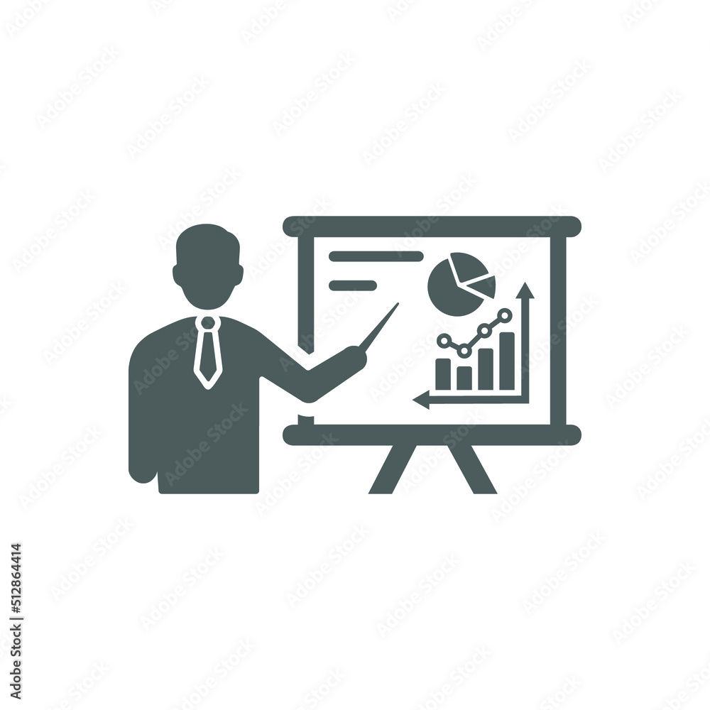 Board, presentation, icon. Gray vector graphics. Board, presentation, icon. Gray vector graphics.