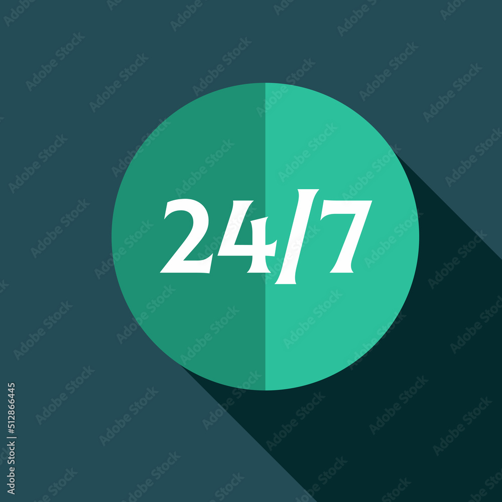 24-7 support, work time vector illustration. EPS10. Service concept. Flat color. Call, help center or technical support. Symbol, sign isolated on cold for logo, mobile, app, design, web, dev, ui, ux 24-7 support, work time vector illustration. EPS10. Service concept. Flat color. Call, help center or technical support. Symbol, sign isolated on cold for logo, mobile, app, design, web, dev, ui, ux