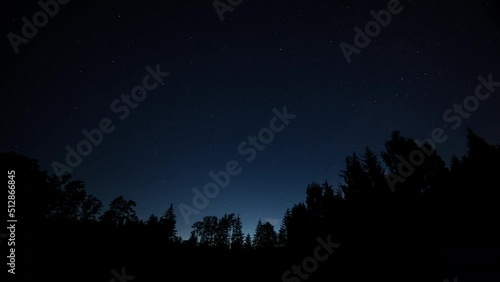 Night starry sky to morning time lapse.