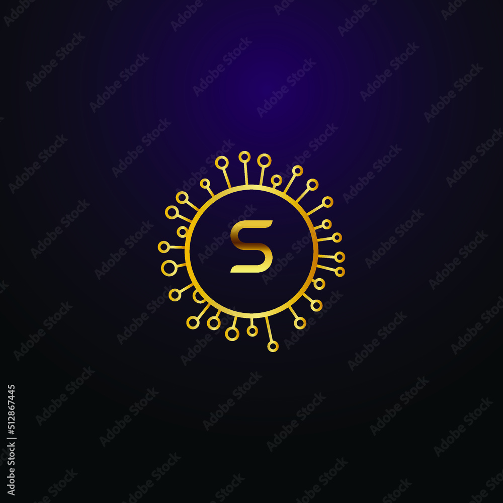 Naklejka premium Premium luxury Vector elegant gold and font Letter S Template for company logo with monogram element 3d Design
