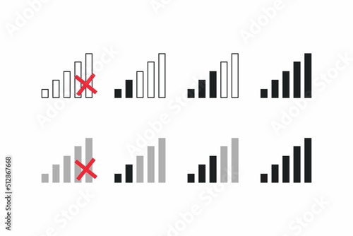 Set signal vector art. Icon vector