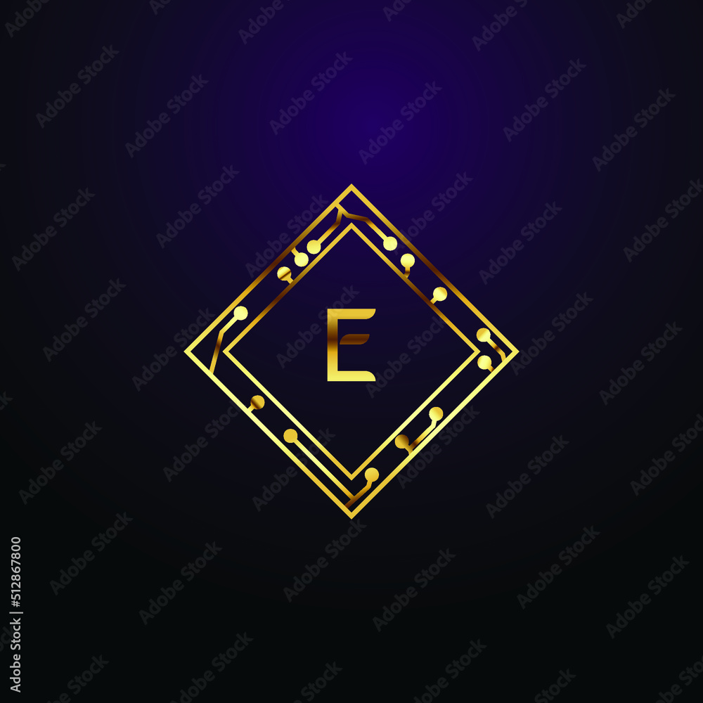 Premium luxury Vector elegant gold and font Letter E Template for ...