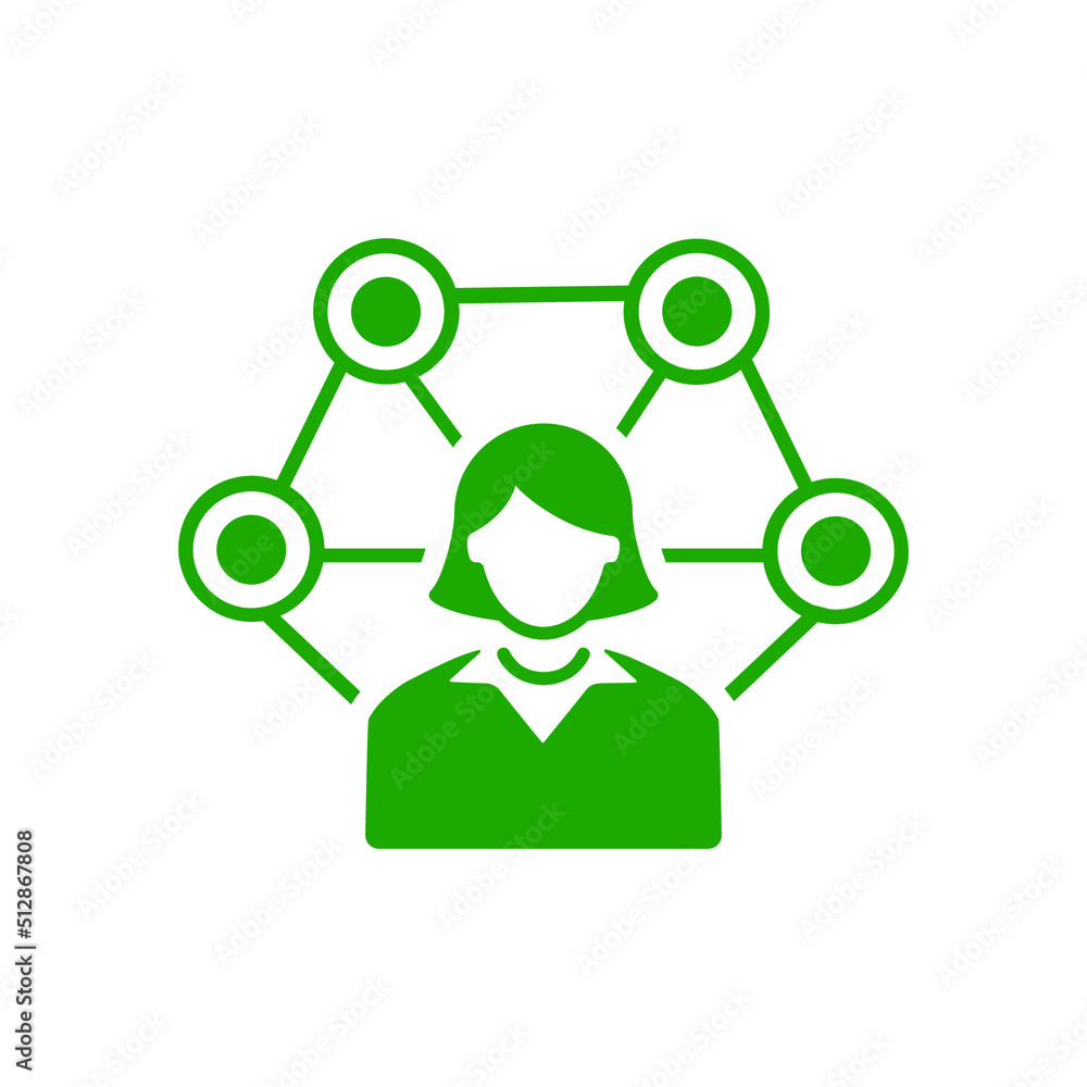 Business, female icon. Green vector design. Business, female icon. Green vector design.