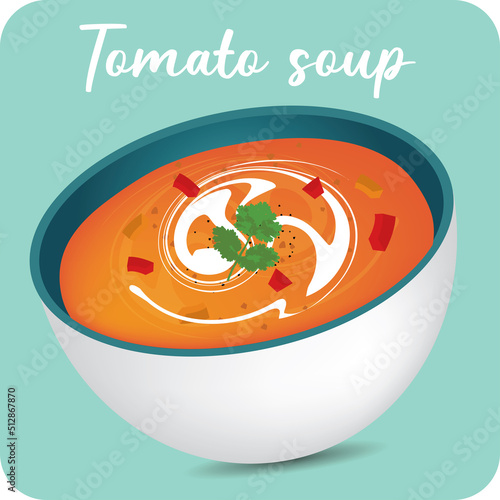 Delicious thick tomato soup bowl