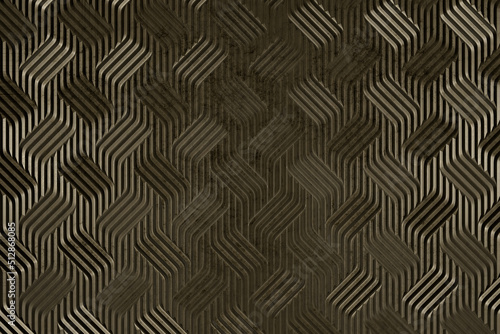 seamless 3D wall pattern, antiqued opulent gold texture