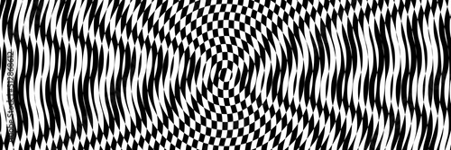 Vector abstract psychedelic background. Illustration with optical illusion, op art. photo