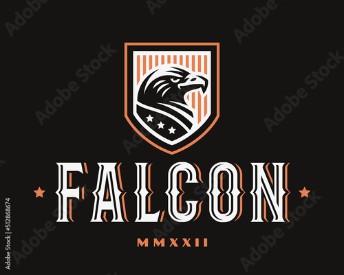Eagle logo. Hawk emblem design editable for your business. Falcon vector illustration.