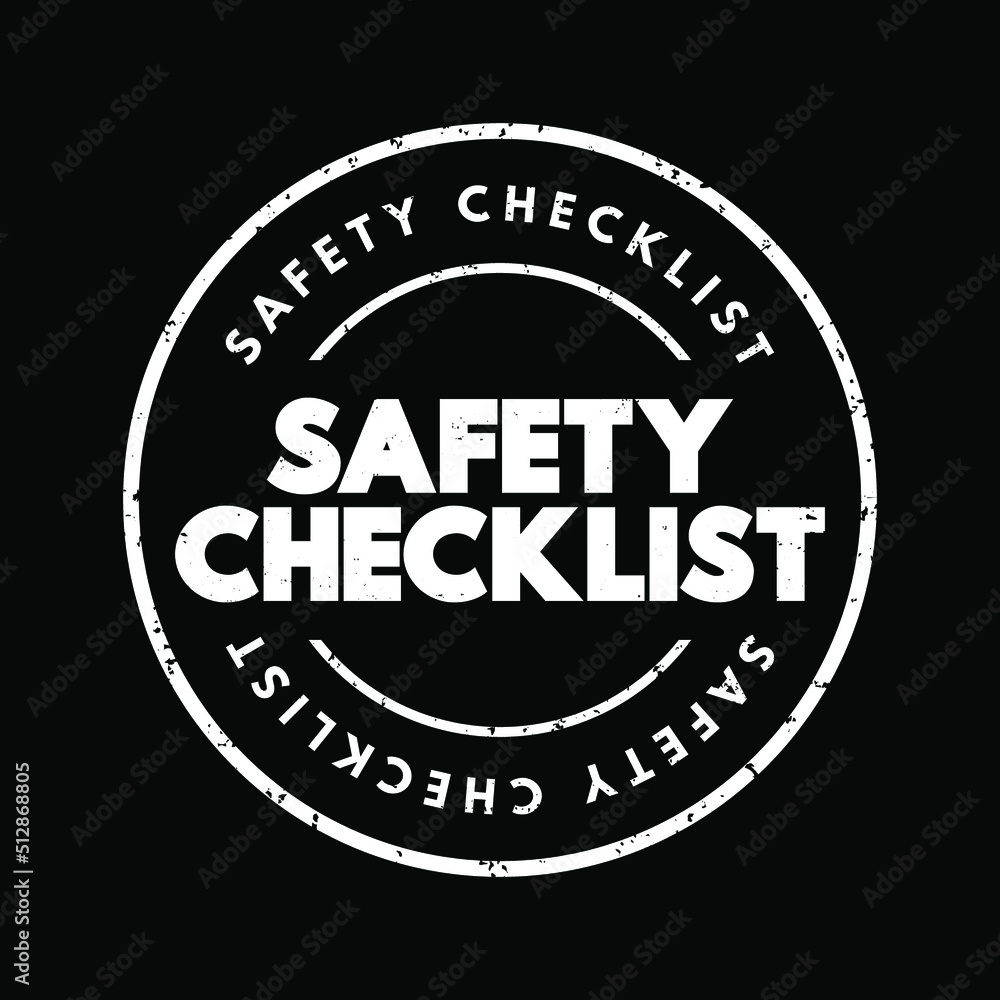Safety Checklist text stamp, concept background