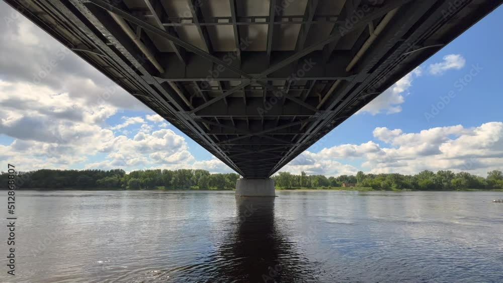 MOST NA RZECE. RZEKA WISŁA, TORUŃ, POLSKA. MOST NA RZECE. RZEKA WISŁA, TORUŃ, POLSKA.