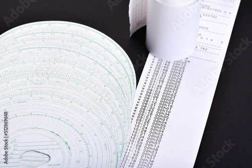 Digital tachograph printed day shift.