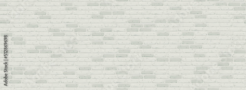 Seamless brick wall texture in light gray and white shades. Loft style. Rectangular modern banner for wallpaper printing, advertisements, promotion, sales, as a template, etc.