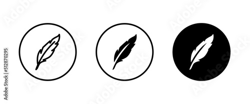 Feather icon vector, sign, symbol, logo, illustration, editable stroke, flat design style isolated on white linear