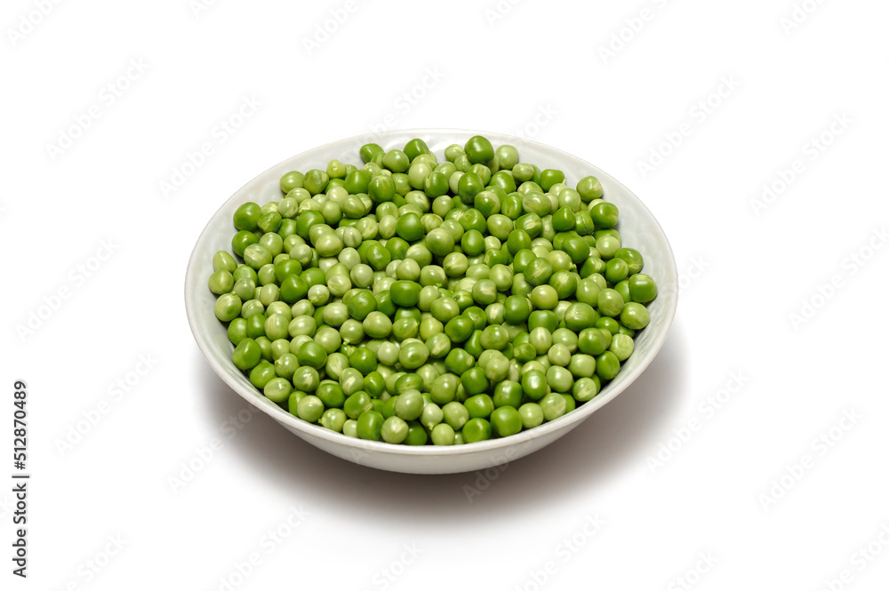 Fresh shelled peas in a plate. Isolated image Fresh shelled peas in a plate. Isolated image