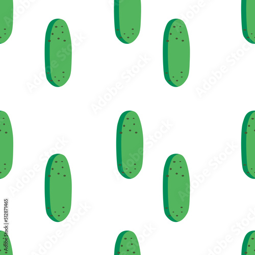 Seamless texture of cucumber. Healthy frood or cosmetic ingredient pattern. Vector illustration. photo