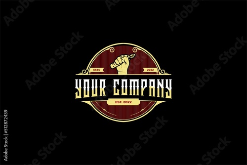 Vintage vaping logotypes with lettering illustration vape