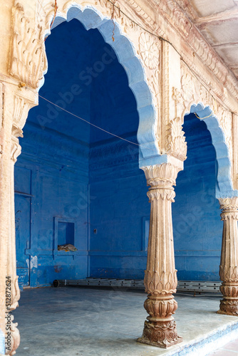 Ancient building with arches in the Mandore gardens, Jodhpur, Rajasthan, India, Asia photo