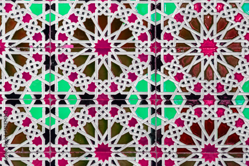 Moorish islamic tile design close up texture background