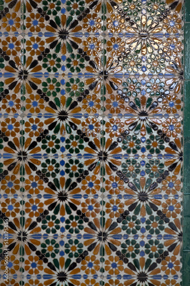 Moorish islamic tile design close up texture background Moorish islamic tile design close up texture background