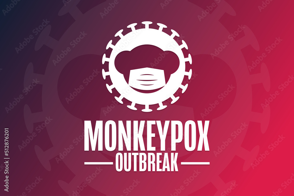 Fototapeta premium Monkeypox outbreak. 2022. Template for background, banner, poster with text inscription. Vector EPS10 illustration.