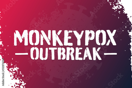 Monkeypox outbreak. 2022. Template for background, banner, poster with text inscription. Vector EPS10 illustration.
