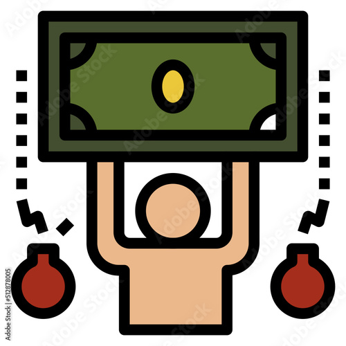 Debts outline filled color icon