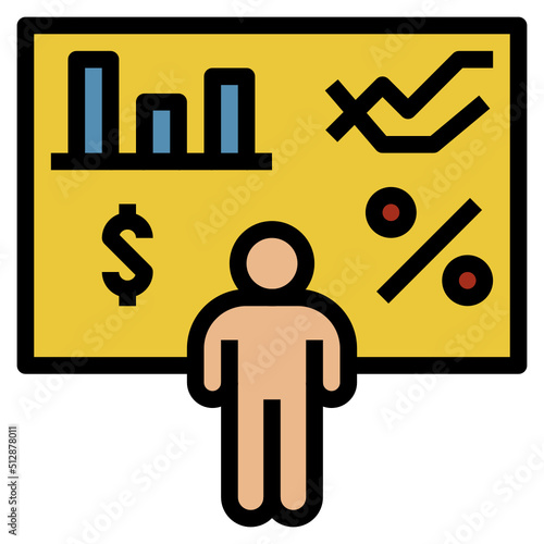 Economics outline filled color icon
