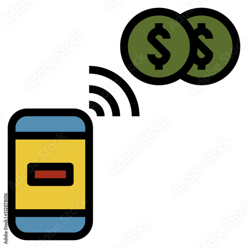 E- money outline filled color icon
