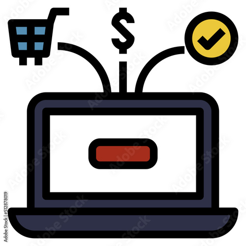 E- commerce outline filled color icon
