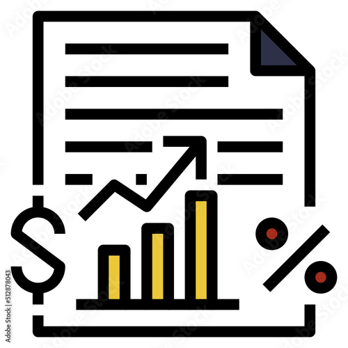 Monetary policy outline filled color icon