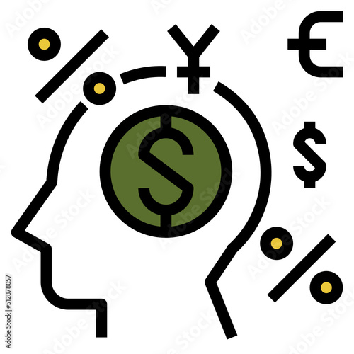 Money creation outline filled color icon