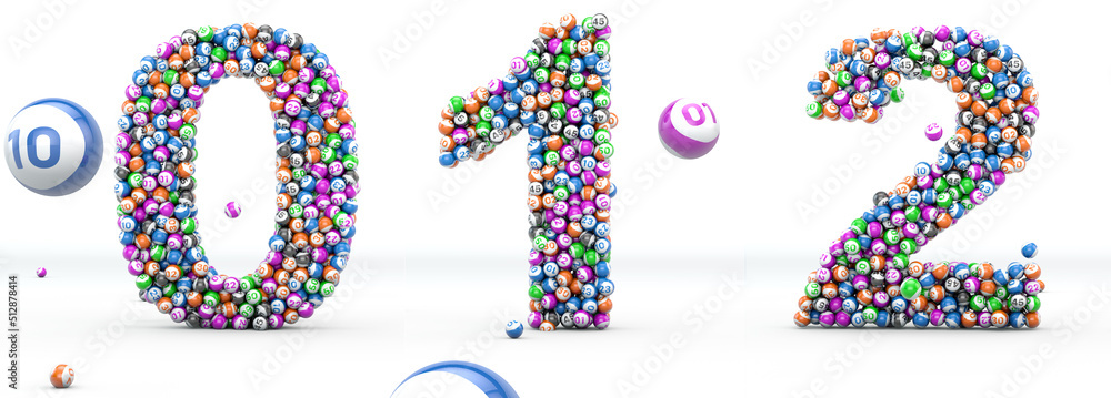 Alfabet lottery balls. Numbers 0, 1, 2. 3D illustration. Bingo alphabet 3D isolated in white background. Alfabet lottery balls. Numbers 0, 1, 2. 3D illustration. Bingo alphabet 3D isolated in white background.