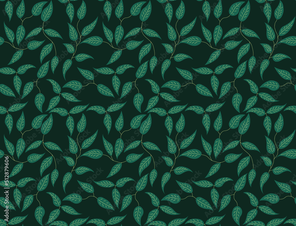 Seamless vector pattern in the form of green leaves Seamless vector pattern in the form of green leaves