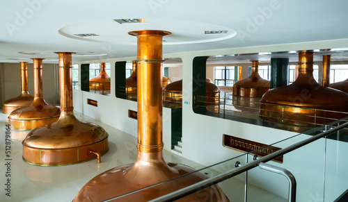 Canvastavla Interior and equipment of brew house in modern brewery