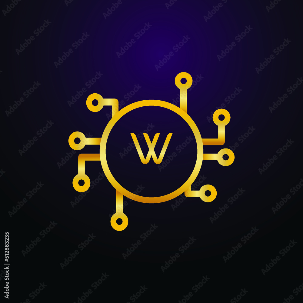Premium luxury Vector elegant gold and font Letter W Template for ...