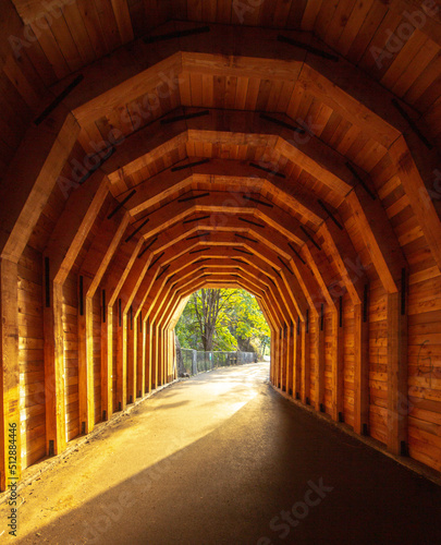 Wood tunnel in the park 