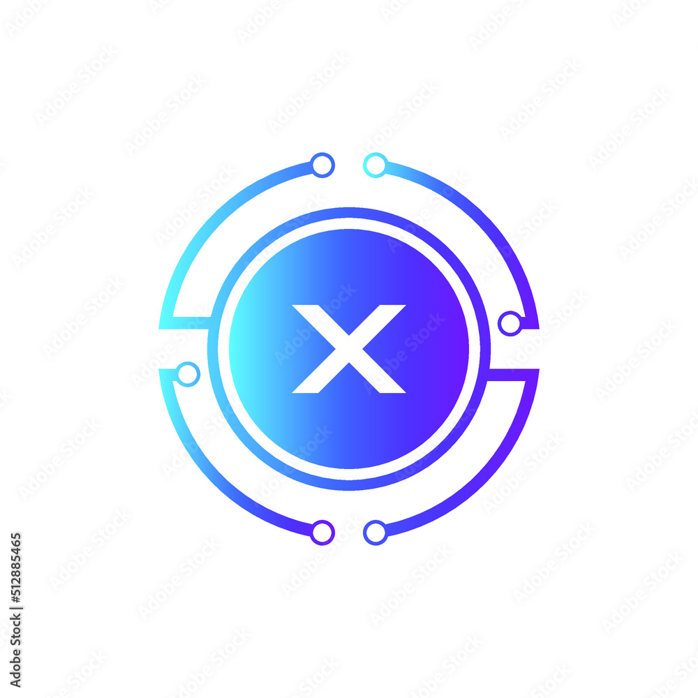 Creative Letter X logo design with point or dot symbol Creative Letter X logo design with point or dot symbol