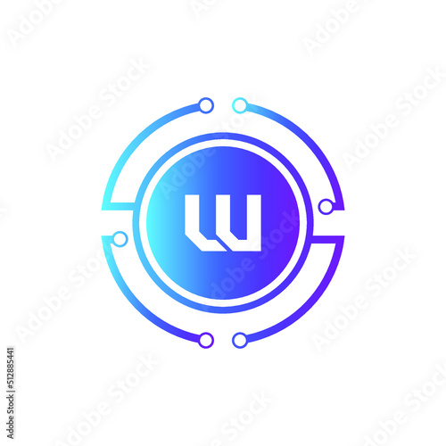 Creative Letter W logo design with point or dot symbol