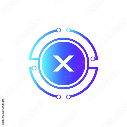 Creative Letter X logo design with point or dot symbol