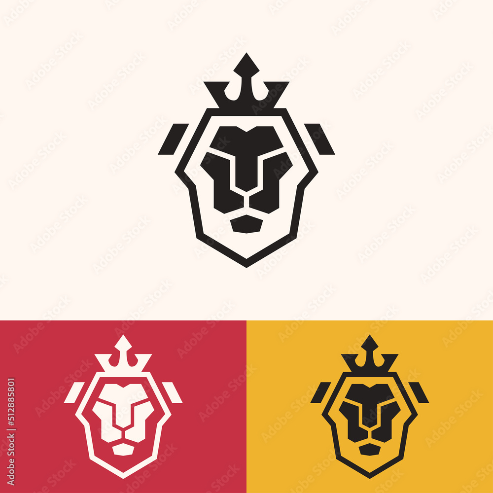 Fototapeta premium simple minimalist lion logo design