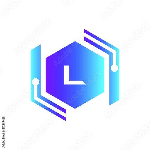 Creative Letter L logo design with point or dot symbol