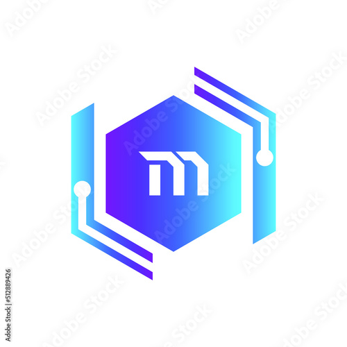 Creative Letter M logo design with point or dot symbol