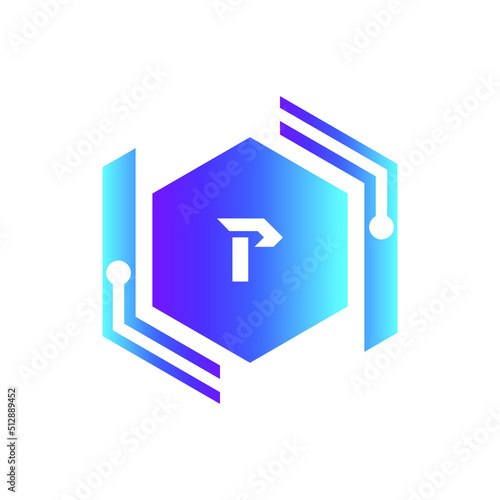 Creative Letter P logo design with point or dot symbol