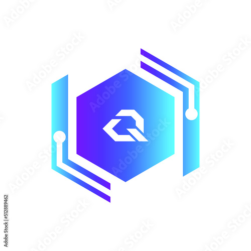 Creative Letter Q logo design with point or dot symbol